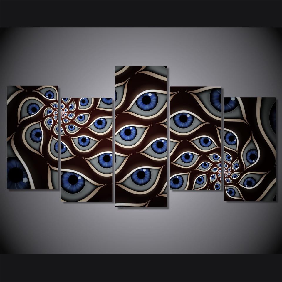 Eye Pattern - Abstract 5 Panel Canvas Art Wall Decor Eye Pattern - Abstract 5 Panel Canvas Art Wall Decor