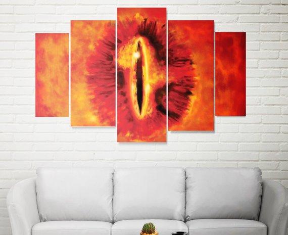 Eye The Lord Of The Rings - Movie 5 Panel Canvas Art Wall Decor Eye The Lord Of The Rings - Movie 5 Panel Canvas Art Wall Decor