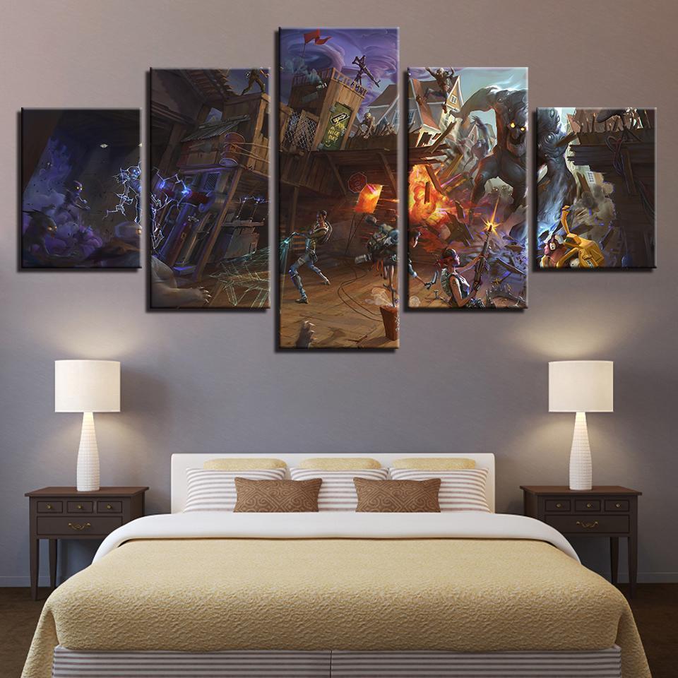 F0Rtnite Battle Royale Base Demolition 1 - Gaming 5 Panel Canvas Art Wall Decor F0Rtnite Battle Royale Base Demolition 1 - Gaming 5 Panel Canvas Art Wall Decor