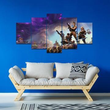 F0Rtnite Zombie Survival 1 - Gaming 5 Panel Canvas Art Wall Decor F0Rtnite Zombie Survival 1 - Gaming 5 Panel Canvas Art Wall Decor