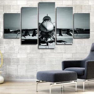 F16 Fighting Falcon - Airplane 5 Panel Canvas Art Wall Decor
