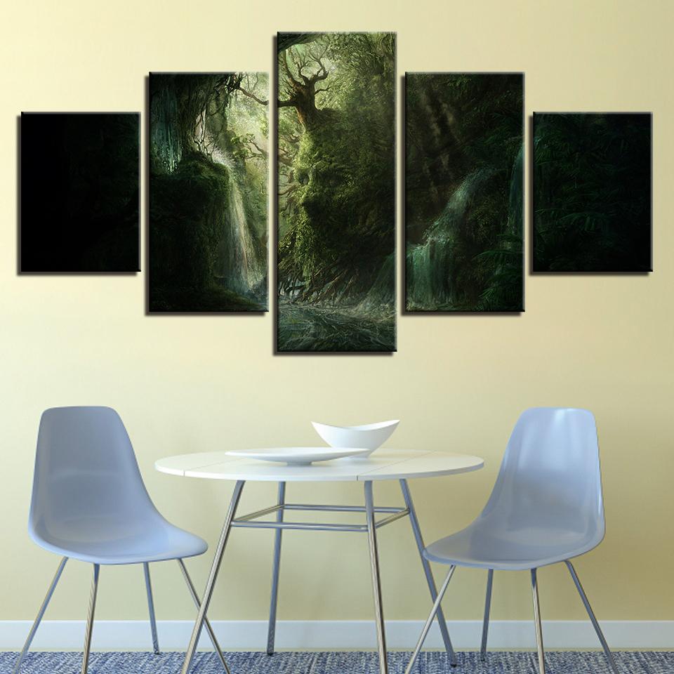 Face Shape Tree - Nature 5 Panel Canvas Art Wall Decor Face Shape Tree - Nature 5 Panel Canvas Art Wall Decor