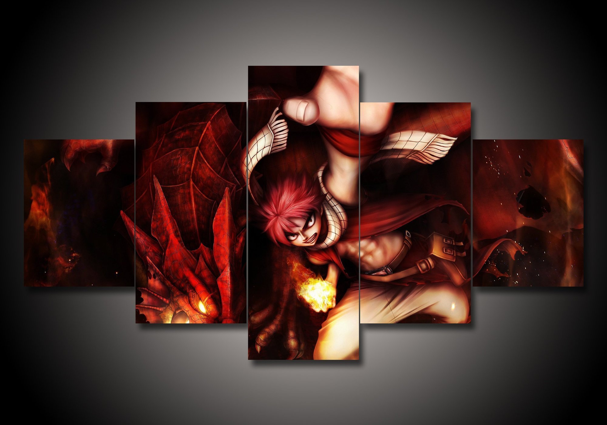 Fairy Tail 4 - Anime 5 Panel Canvas Art Wall Decor Fairy Tail 4 - Anime 5 Panel Canvas Art Wall Decor