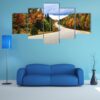 Fall Scenic Highway In Northern Ontario - Nature 5 Panel Canvas Art Wall Decor