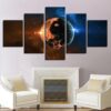 Falling Earth - Space 5 Panel Canvas Art Wall Decor