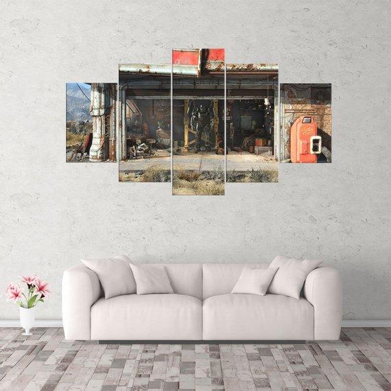 Fallout 4 - Gaming 5 Panel Canvas Art Wall Decor Fallout 4 - Gaming 5 Panel Canvas Art Wall Decor