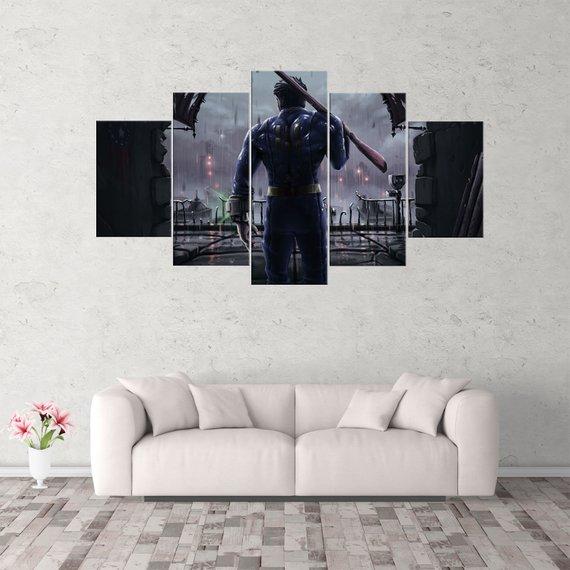 Fallout 7 - Gaming 5 Panel Canvas Art Wall Decor Fallout 7 - Gaming 5 Panel Canvas Art Wall Decor