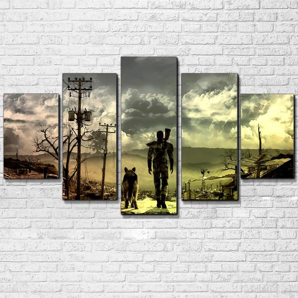 Fallout - Gaming 5 Panel Canvas Art Wall Decor Fallout - Gaming 5 Panel Canvas Art Wall Decor