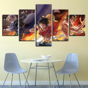 Family Luffy - Anime 5 Panel Canvas Art Wall Decor