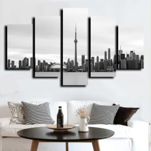 Famous Building City - Nature 5 Panel Canvas Art Wall Decor
