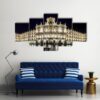 Famous Plaza Mayor In Salamanca At Night - Nature 5 Panel Canvas Art Wall Decor