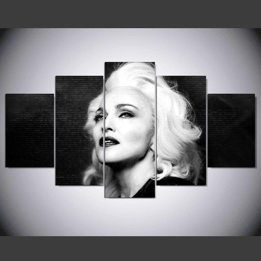 Famous Singer Madonna - 5 Panel Canvas Art Wall Decor Famous Singer Madonna - 5 Panel Canvas Art Wall Decor