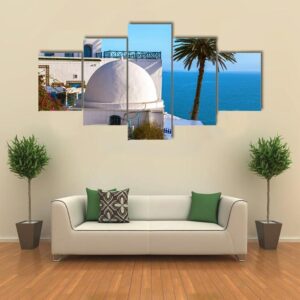Famous Touristic Town Near Tunis - Nature 5 Panel Canvas Art Wall Decor