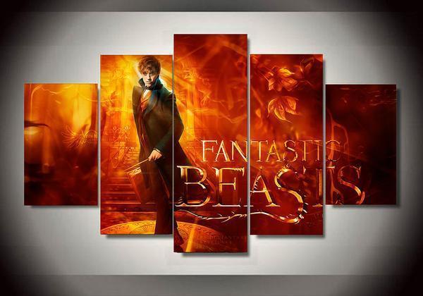Fantastic Beast 3 - Movie 5 Panel Canvas Art Wall Decor Fantastic Beast 3 - Movie 5 Panel Canvas Art Wall Decor