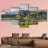 Fantastic Lake Enol - Nature 5 Panel Canvas Art Wall Decor