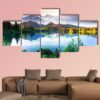 Fantastic Sunny Day In Mountain Lake - Nature 5 Panel Canvas Art Wall Decor