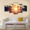 Fantastic Sunset On A Tropical Beach - Nature 5 Panel Canvas Art Wall Decor