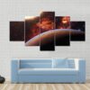 Fantasy Alien Exo - Space 5 Panel Canvas Art Wall Decor