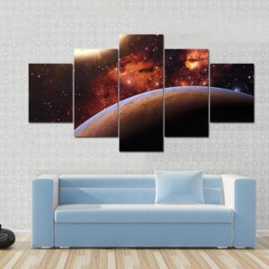 Fantasy Alien Exo - Space 5 Panel Canvas Art Wall Decor