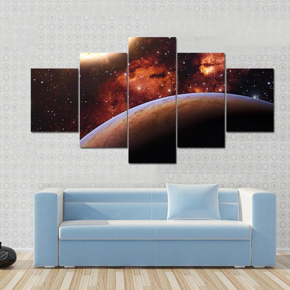 Fantasy Alien Exo - Space 5 Panel Canvas Art Wall Decor Fantasy Alien Exo - Space 5 Panel Canvas Art Wall Decor