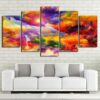 Fantasy Colorful Dream World Sky - Abstract 5 Panel Canvas Art Wall Decor