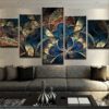 Fantasy Flowers 1 - Abstract 5 Panel Canvas Art Wall Decor