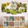 Fantasy Unicorns - Animal 5 Panel Canvas Art Wall Decor