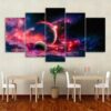 Fantasy Universe Planet - Space Universe 5 Panel Canvas Art Wall Decor