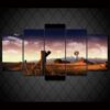 Farm Windmill Landscape - Nature 5 Panel Canvas Art Wall Decor