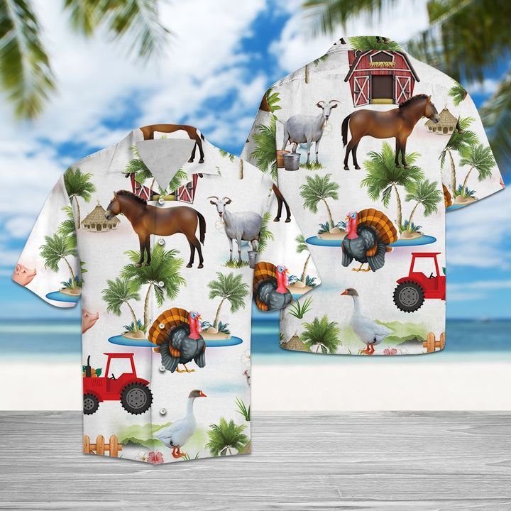 Farmer On Vacation Hawaiian Shirt Summer Button Up Farmer On Vacation Hawaiian Shirt Summer Button Up