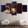 Fashion Girl Mask Nordic - Abstract 5 Panel Canvas Art Wall Decor