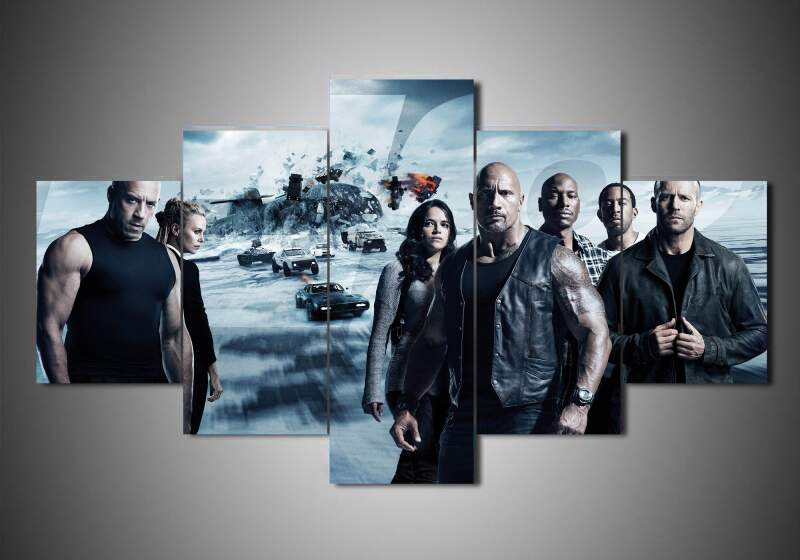 Fast And Furious 1 - Movie 5 Panel Canvas Art Wall Decor Fast And Furious 1 - Movie 5 Panel Canvas Art Wall Decor