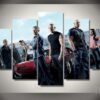 Fast And Furious 7 Team - Movie 5 Panel Canvas Art Wall Decor