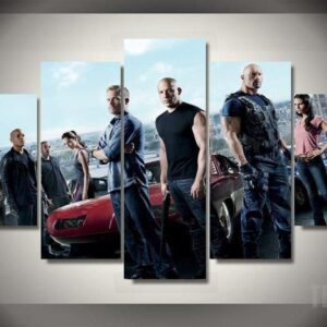 Fast And Furious 7 Team - Movie 5 Panel Canvas Art Wall Decor