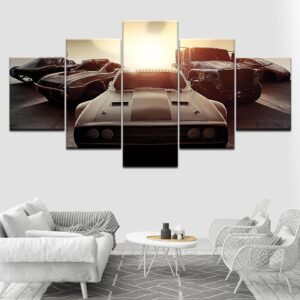 Fast And Furious Squad - Automative 5 Panel Canvas Art Wall Decor