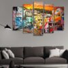 Favelas Rio De Janeiro Brazil - Nature 5 Panel Canvas Art Wall Decor