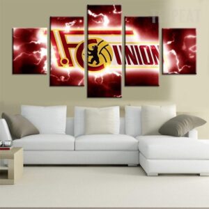 Fc Union Berlin Sports Team - Sport 5 Panel Canvas Art Wall Decor