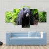 Female Black Bear - Animal 5 Panel Canvas Art Wall Decor
