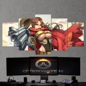 Female Mccree - Gaming 5 Panel Canvas Art Wall Decor