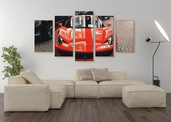 Ferrari 458 - Automative 5 Panel Canvas Art Wall Decor Ferrari 458 - Automative 5 Panel Canvas Art Wall Decor