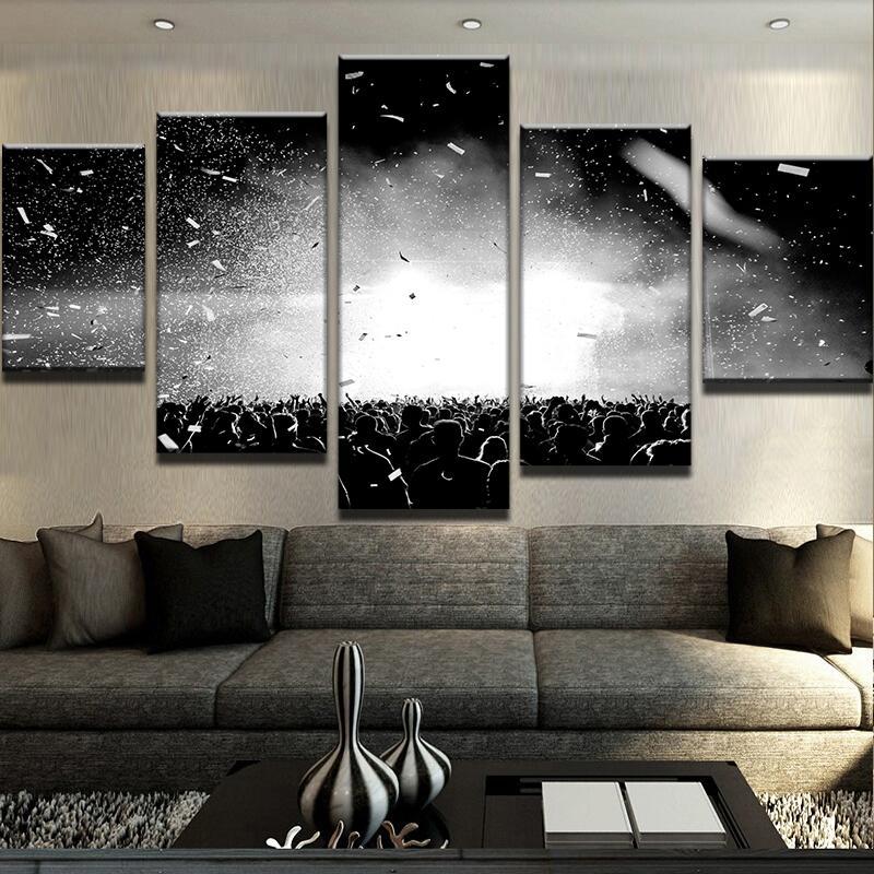 Festival Crowd - Music 5 Panel Canvas Art Wall Decor Festival Crowd - Music 5 Panel Canvas Art Wall Decor