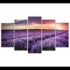 Field Of Lavender - Nature 5 Panel Canvas Art Wall Decor