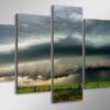 Field dark clouds - Nature 5 Panel Canvas Art Wall Decor
