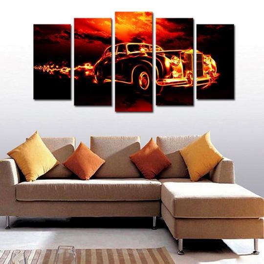 Fiery Rolls Royce - Automative Canvas Wall Art Fiery Rolls Royce - Automative Canvas Wall Art