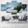 Fighting - Jurassic Park 5 Panel Canvas Art Wall Decor