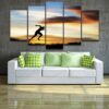 Figure Of Running Man - Sport 5 Panel Canvas Art Wall Decor