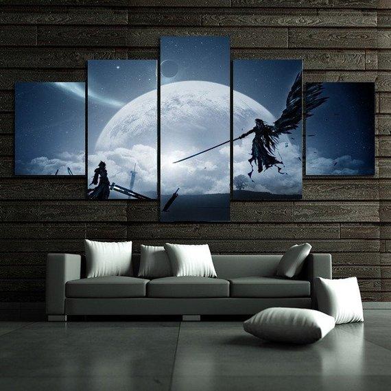 Final Fantasy 7 - Gaming 5 Panel Canvas Art Wall Decor Final Fantasy 7 - Gaming 5 Panel Canvas Art Wall Decor