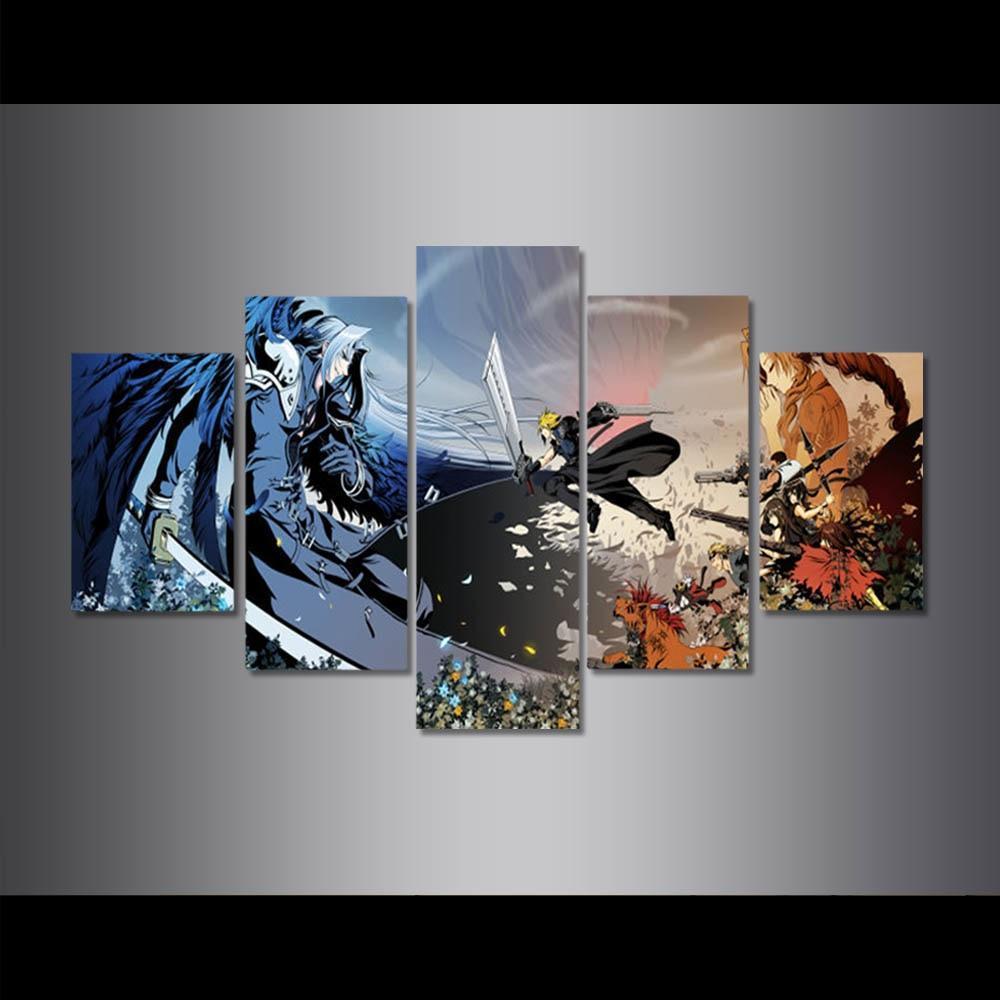 Final Fantasy VII Art 1 Gaming - 5 Panel Canvas Art Wall Decor Final Fantasy VII Art 1 Gaming - 5 Panel Canvas Art Wall Decor