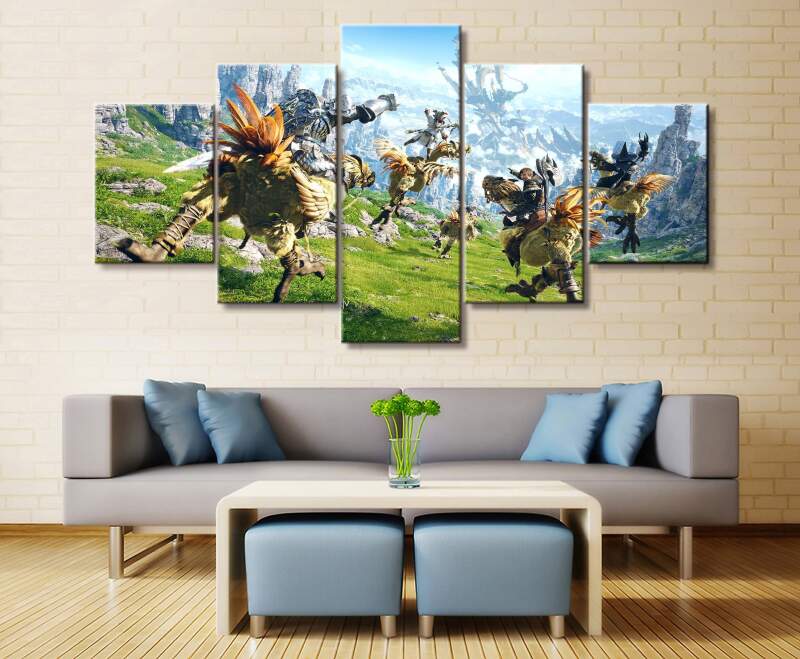 Final Fantasy XIV Poster 1 Gaming - 5 Panel Canvas Art Wall Decor Final Fantasy XIV Poster 1 Gaming - 5 Panel Canvas Art Wall Decor