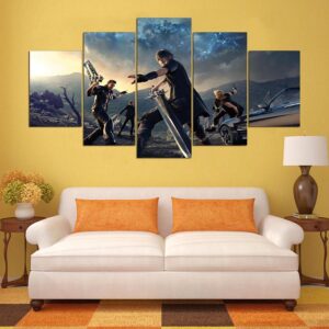 Final Fantasy Xv - Catoon 5 Panel Canvas Art Wall Decor